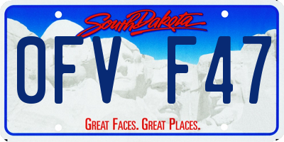 SD license plate 0FVF47