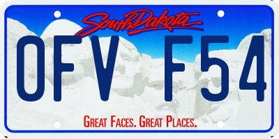 SD license plate 0FVF54