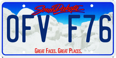 SD license plate 0FVF76