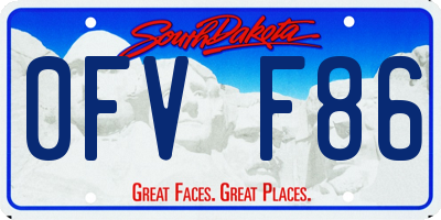 SD license plate 0FVF86