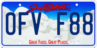 SD license plate 0FVF88