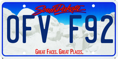 SD license plate 0FVF92
