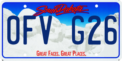 SD license plate 0FVG26
