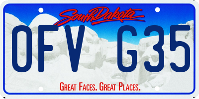 SD license plate 0FVG35