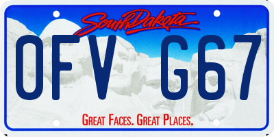 SD license plate 0FVG67