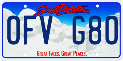 SD license plate 0FVG80