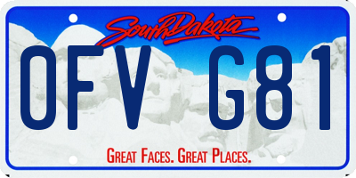 SD license plate 0FVG81