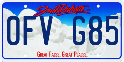 SD license plate 0FVG85