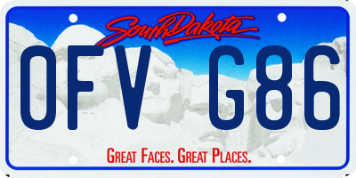 SD license plate 0FVG86