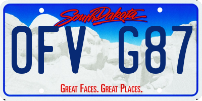 SD license plate 0FVG87