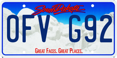 SD license plate 0FVG92