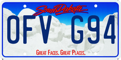 SD license plate 0FVG94