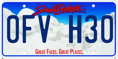 SD license plate 0FVH30