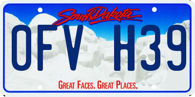 SD license plate 0FVH39