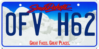 SD license plate 0FVH62