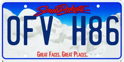 SD license plate 0FVH86