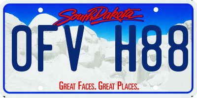 SD license plate 0FVH88