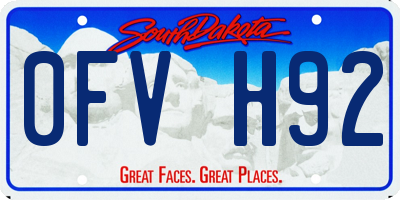 SD license plate 0FVH92