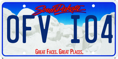 SD license plate 0FVI04