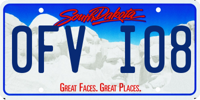 SD license plate 0FVI08
