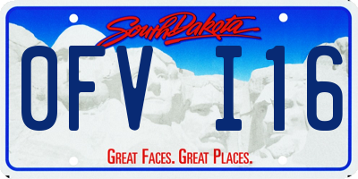 SD license plate 0FVI16