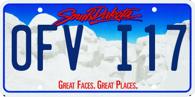 SD license plate 0FVI17