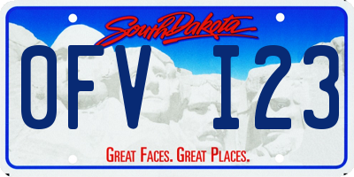 SD license plate 0FVI23