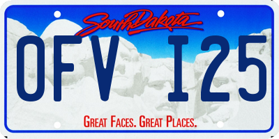 SD license plate 0FVI25