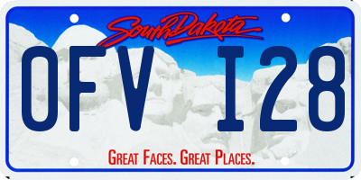 SD license plate 0FVI28