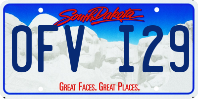 SD license plate 0FVI29