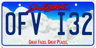 SD license plate 0FVI32