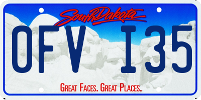 SD license plate 0FVI35