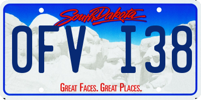 SD license plate 0FVI38