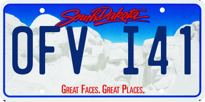 SD license plate 0FVI41
