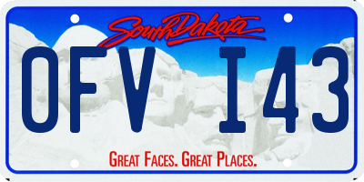 SD license plate 0FVI43