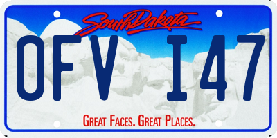 SD license plate 0FVI47
