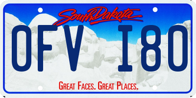 SD license plate 0FVI80