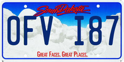 SD license plate 0FVI87