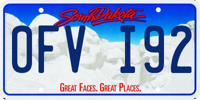 SD license plate 0FVI92