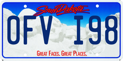 SD license plate 0FVI98