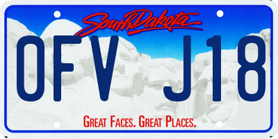 SD license plate 0FVJ18