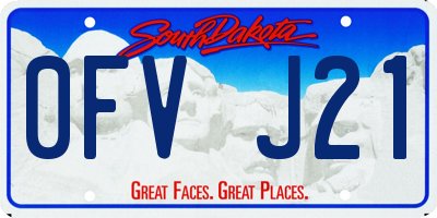 SD license plate 0FVJ21