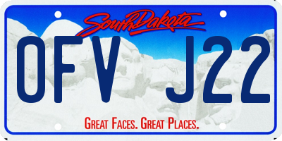 SD license plate 0FVJ22