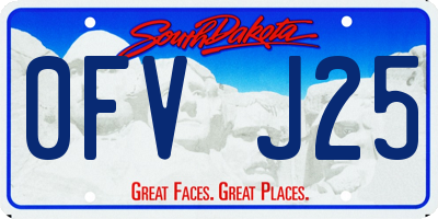 SD license plate 0FVJ25