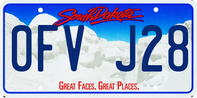 SD license plate 0FVJ28