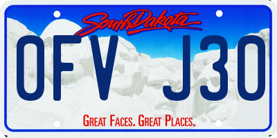 SD license plate 0FVJ30