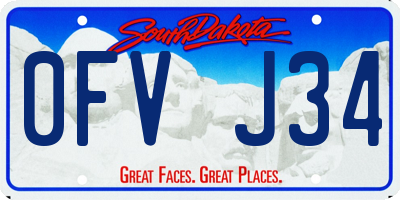 SD license plate 0FVJ34