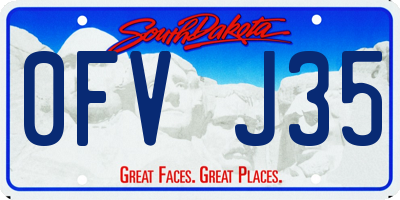 SD license plate 0FVJ35