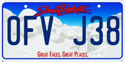 SD license plate 0FVJ38