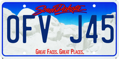 SD license plate 0FVJ45